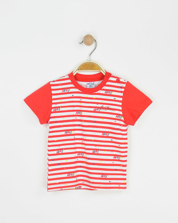 Picture of A0647 100% COTTON T-SHIRT AHOY RED / BLUE